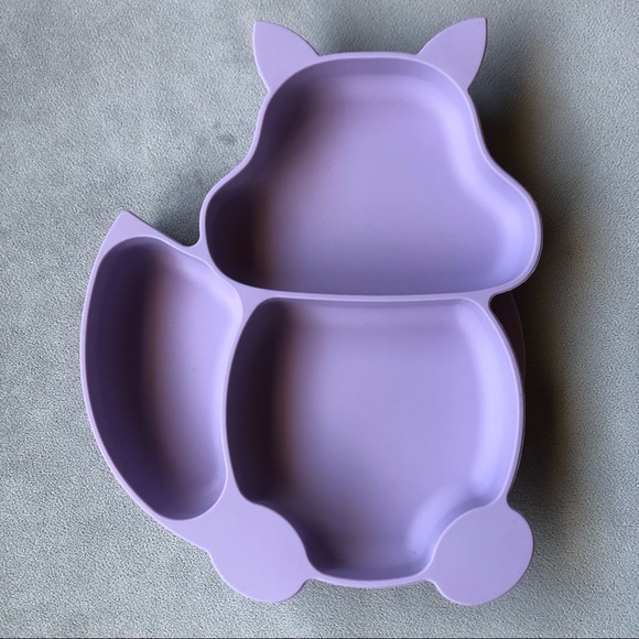 Fox Feeding Set ~ Bib, Dish, Fork & Spoon ~ Purple ~ Brand New! - Picture 8 of 12